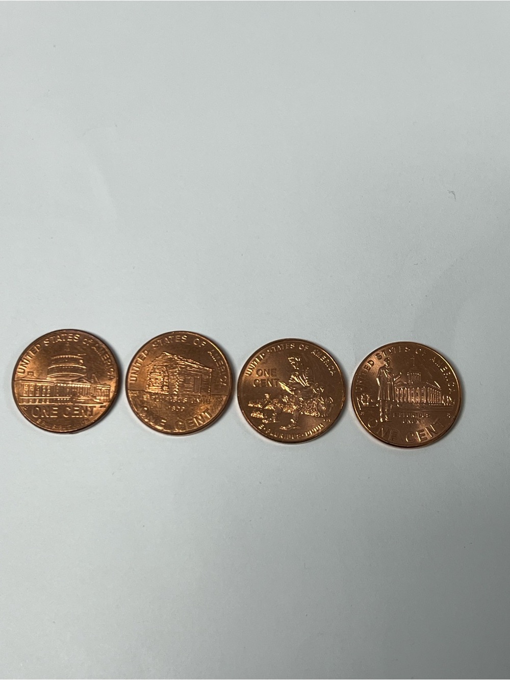 Set of 4 U.S. One Cent (2009 Penny)